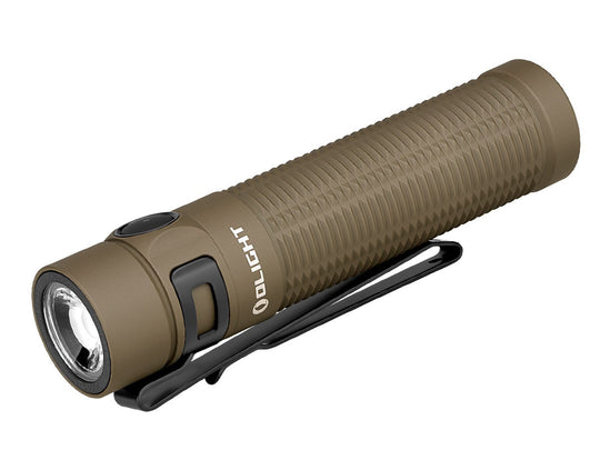 Olight Baton 3 Pro Max Rechargeable LED Flashlight - 2500 Lumens - Cool White - Includes 1 x 21700 - Desert Tan