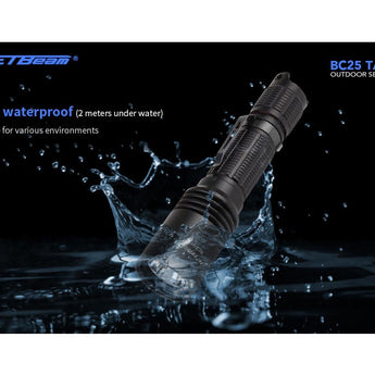 Jetbeam BC25-TAC USB-C Rechargeable LED Flashlight - CREE XP-L HI - 1100 Lumens - Uses 1 x 18650 or 2 x CR123A