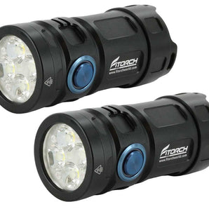 BUNDLE: 2 x Fitorch P25GT USB-C Rechargeable LED Flashlight - 3000 Lumens - CREE XPG3 - Includes 2 x 26350