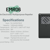 Nitecore EMR06 USB-C Rechargeable Portable Electronic Insect Repeller - Uses 1800mAh Li-ion Battery Pack - Black or Desert Tan