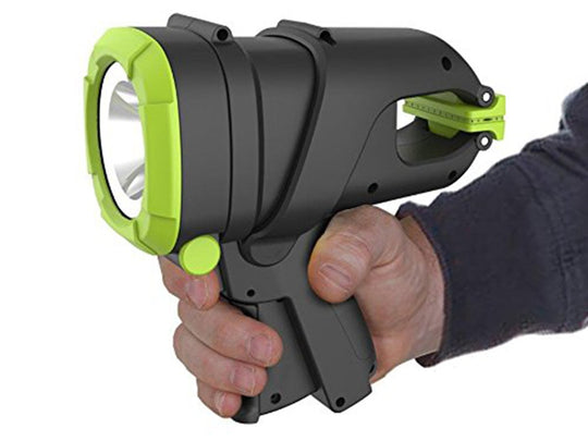 Blackfire Rechargeable LED Spotlight Clamplight - 350 Lumens - Uses Li-Poly Battery Pack (included) - Dark Gray
