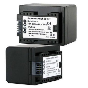 Empire BLI-432-2-6 2670mAh 3.6V Replacement Lithium Ion (Li-Ion) Battery for the Canon BP-727 Camera