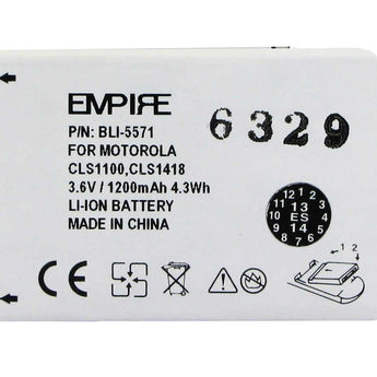 Empire BLI-5571 1200mAh 3.6V Replacement Lithium Ion (Li-Ion) Battery for the Motorola SNN5571B 2-way Radio