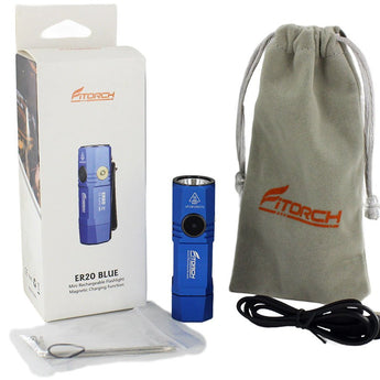 Fitorch ER20 Rechargeable LED Flashlight - CREE XPL - 1000 Lumens - Includes 1 x 16340 - Available in Black, Red, Orange, and Blue