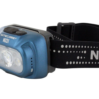 Nitecore NU31 USB-C Rechargeable LED Headlamp - 550 Lumens - Uses Built-in 1800mAh Li-ion Battery Pack - Grey, Blue, or Orange
