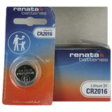 Renata CR2016-CU 90mAh 3V Lithium Primary (LiMNO2) Coin Cell Battery - 1 Piece Small Retail Card