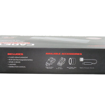 Powertac Cadet Gen 4 Rechargeable LED Flashlight - 1200 Lumens - Includes 1 x 16340