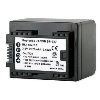 Empire BLI-432-2-6 2670mAh 3.6V Replacement Lithium Ion (Li-Ion) Battery for the Canon BP-727 Camera