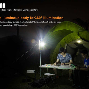 Fenix CL09 Camping Lantern with Magnetic Base - CREE XP-G2 R5 - 200 Lumens - Uses 1 x 16340 (included) or 1 x CR123A - Black