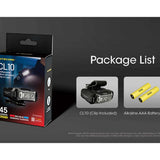 Nitecore CL10 LED Clip Light - White Red Blue Light - 45 Lumens - 2 x AAA (Included)