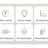 Klarus CL2 Pro USB-C Rechargeable LED Lantern - 750 Lumens - Uses Built-in 14000mAh Li-ion Battery Pack - Ivory White or Jungle Green