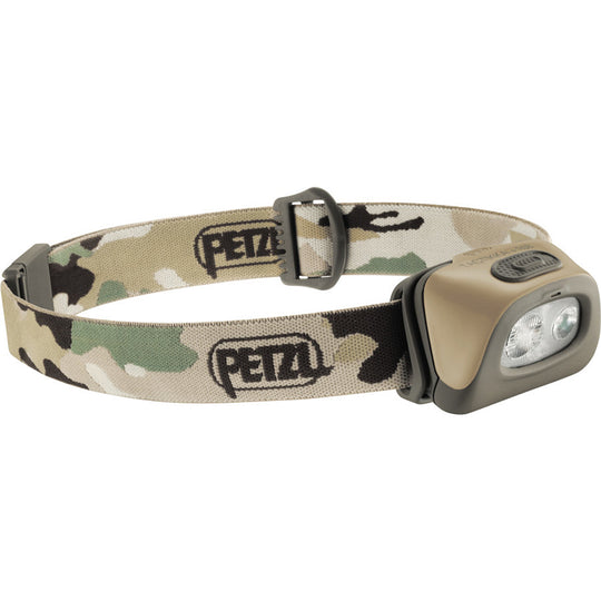 Petzl Ultra Compact TACTIKKA+ LED Headlamp - White and Red LEDs - 140 Lumens - Includes 3 x AAA/LR3s - Black or Desert (E89AHB)