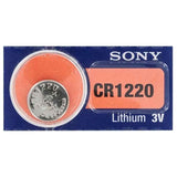 MuRata CR1220 40mAh 3V Lithium Primary (LiMnO2) Coin Cell Watch Battery - 1 Piece Tear Strip, Sold Individually