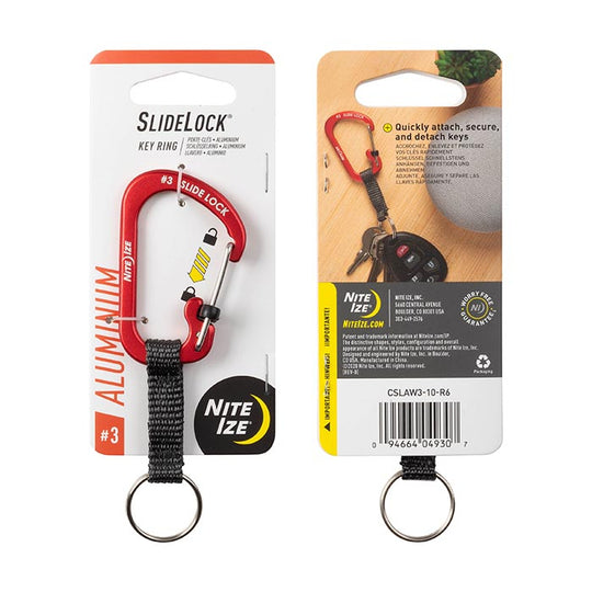 Nite Ize SlideLock Key Ring Aluminum - Red