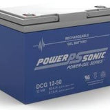 Power-Sonic Power-Gel DCG12-50 50Ah 12V Rechargeable Sealed Lead Acid (SLA) Battery - T6/U Terminal