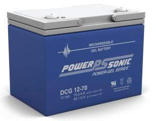 Power-Sonic Power-Gel DCG12-70 70Ah 12V Rechargeable Sealed Lead Acid (SLA) Battery - T6/U Terminal