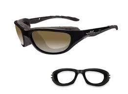 Wiley X AirRage Climate Control Sunglasses Rx Ready with High Velocity Protection - Gloss Black Frame with LA Light Adjusting Bronze Lenses (699)