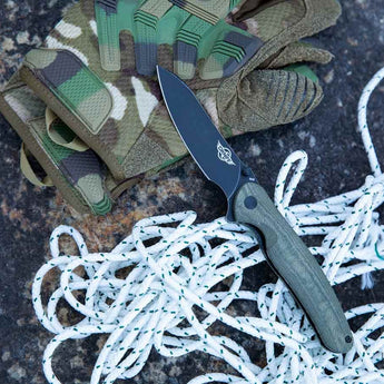 Olight Drever Oknife - 3.36 Inch Blade, Sheepsfoot, Straight Edge - G10 or Micarta Handle - Stonewashed Blade - Black, Blue, OD Green, White (Limited Edition), or Orange (Limited Edition)