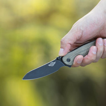 Olight Drever Oknife - 3.36 Inch Blade, Sheepsfoot, Straight Edge - G10 or Micarta Handle - Stonewashed Blade - Black, Blue, OD Green, White (Limited Edition), or Orange (Limited Edition)