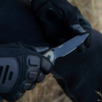 Olight Drever Oknife - 3.36 Inch Blade, Sheepsfoot, Straight Edge - G10 or Micarta Handle - Stonewashed Blade - Black, Blue, OD Green, White (Limited Edition), or Orange (Limited Edition)