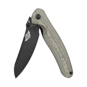 Olight Drever Oknife - 3.36 Inch Blade, Sheepsfoot, Straight Edge - G10 or Micarta Handle - Stonewashed Blade - Black, Blue, OD Green, White (Limited Edition), or Orange (Limited Edition)