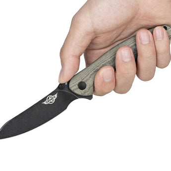 Olight Drever Oknife - 3.36 Inch Blade, Sheepsfoot, Straight Edge - G10 or Micarta Handle - Stonewashed Blade - Black, Blue, OD Green, White (Limited Edition), or Orange (Limited Edition)