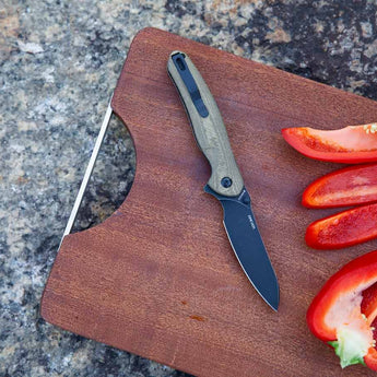 Olight Drever Oknife - 3.36 Inch Blade, Sheepsfoot, Straight Edge - G10 or Micarta Handle - Stonewashed Blade - Black, Blue, OD Green, White (Limited Edition), or Orange (Limited Edition)