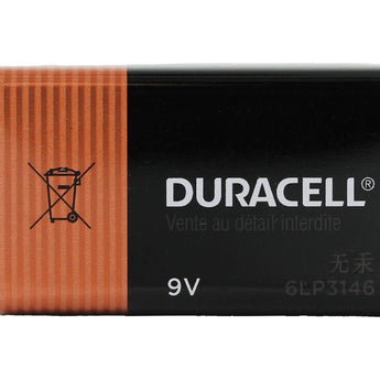 Duracell MN1604 9V Alkaline Battery with Snap Connectors - Bulk