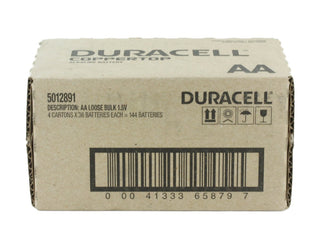 Duracell Coppertop Duralock MN1500 (144PK) AA 1.5V Alkaline Button Top Batteries (MN1500BKD) - Box of 144 (4 x 36-Boxes)