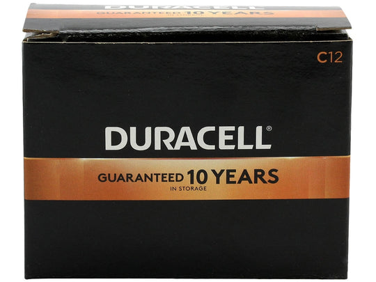 Duracell Coppertop Duralock MN1400 (12PK) C-cell 1.5V Alkaline Batteries (MN1400BKD) - Assembled in the USA from Foreign and Domestic Parts - Box of 12