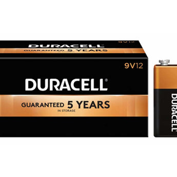 Duracell Coppertop MN1604 (12PK) 9V Alkaline Batteries with Snap Connectors (MN1604BKD) - Contractor Pack of 12
