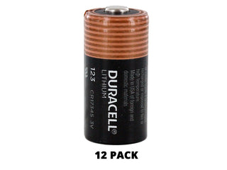 Duracell CR23A Front Vertical View With 12 Pack Text Below