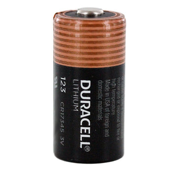Duracell DL123A CR123A 1550mAh 3V Lithium (LiMNO2) Button Top Photo Battery - Bulk