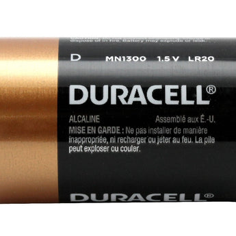 Duracell Coppertop Duralock MN1300 (12PK) D-cell Alkaline Button Top Batteries (MN1300BKD) - Made in the USA - Box of 12