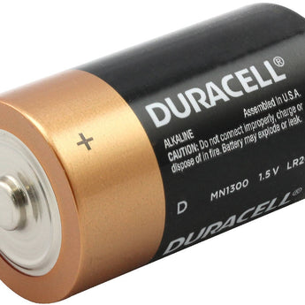 Duracell Coppertop Duralock MN1300 D-cell 1.5V Alkaline Button Top Battery - Made in the USA - Contractor Pack - Priced Per Cell