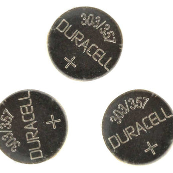 Duracell D303/357, 76A 165mAh 1.5V Silver Oxide Watch/Electronic Button Cell Batteries (D303-357PK) - 3 Pack Retail Card