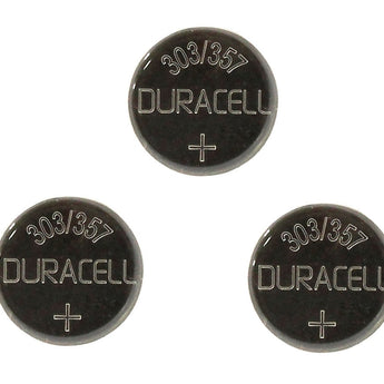 Duracell D303/357, 76A 165mAh 1.5V Silver Oxide Watch/Electronic Button Cell Batteries (D303-357PK) - 3 Pack Retail Card