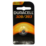 Duracell D309/393 70mAh 1.5V Silver Oxide Watch/Electronic Button Cell Battery (D309/393B) - 1 Piece Retail Card