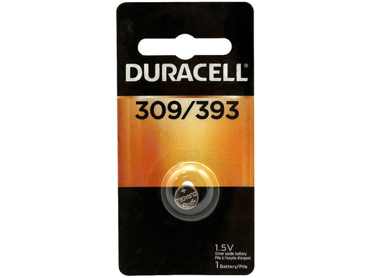 Duracell D309/393 70mAh 1.5V Silver Oxide Watch/Electronic Button Cell Battery (D309/393B) - 1 Piece Retail Card