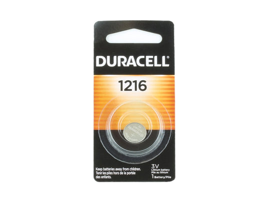 Duracell Duralock DL CR1216 30mAh 3V Lithium Primary (LiMNO2) Watch/Electronic Coin Cell Battery (DL1216BPK) - 1 Piece Retail Card