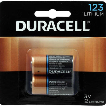 Duracell Ultra DL123A (2PK) CR123A 1470mAh 3V Lithium (LiMNO2) Button Top Photo Batteries (DL123AB2PK) - 2 Pack Retail Card