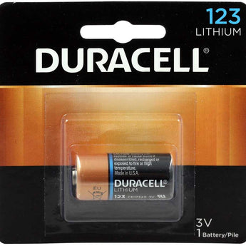 Duracell Ultra DL123A CR123A 1470mAh 3V Lithium (LiMNO2) Button Top Photo Battery (DL123ABPK) - 1 Piece Retail Card