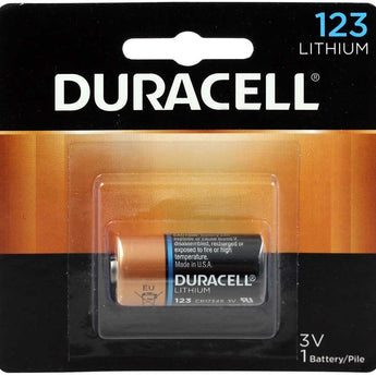 Duracell Ultra DL123A CR123A 1470mAh 3V Lithium (LiMNO2) Button Top Photo Battery (DL123ABPK) - 1 Piece Retail Card