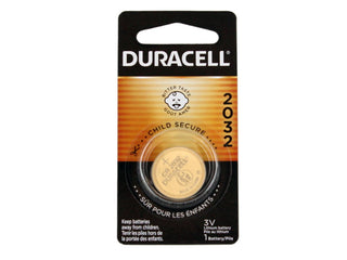 Duracell DL2032 3V Lithium Watch/Electronic Coin Cell Battery - 1 Piece Blister Pack Front View