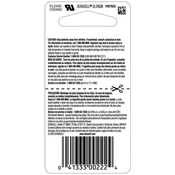 Duracell Duralock DL CR2450 620mAh 3V Lithium Primary (LiMNO2) Watch/Electronic Coin Cell Battery - 1 Piece Retail Card