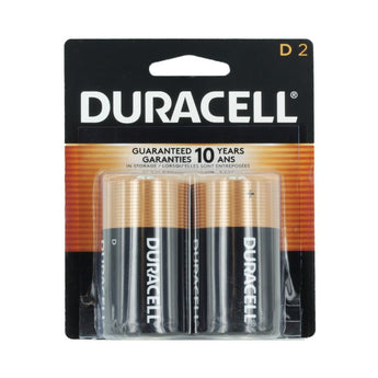 Duracell Coppertop Duralock MN1300-B2 D-cell 1.5V Alkaline Button Top Batteries (MN1300B2) - 2 Piece Retail Card