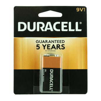 Duracell Coppertop Duralock MN1604-B1 9V 6LR61 Alkaline Battery with Snap Connectors (MN1604B1) - 1 Piece Retail Card