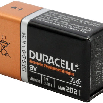 Duracell Coppertop Duralock MN1604-B1 9V 6LR61 Alkaline Battery with Snap Connectors (MN1604B1) - 1 Piece Retail Card