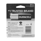 duracell 2 pack of 9v 6LR61 batteries - back of package