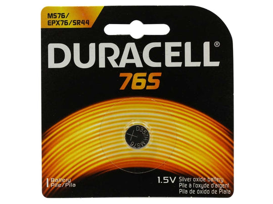 Duracell 76S 1.5V Silver Oxide Coin Cell Battery - 1 Piece Blister Pack   (Duracell MS76)